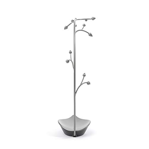UMBRA Orchid jewelry stand. Arbre à bijoux Orchid. Métal gris anthracite. Dimension 22.9x14x38.1cm.