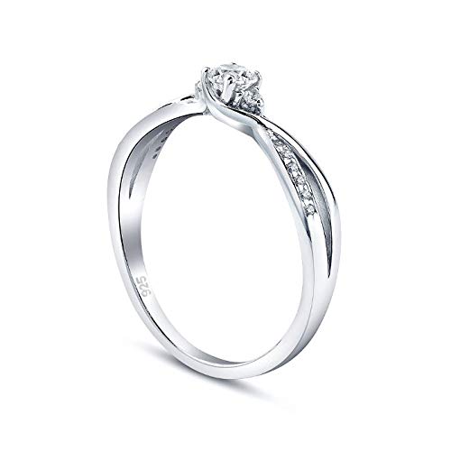 SILVEGO – FNJR085sw – Bague de Fiançailles – Argent 925/1000 – avec Swarovski® Zirconia