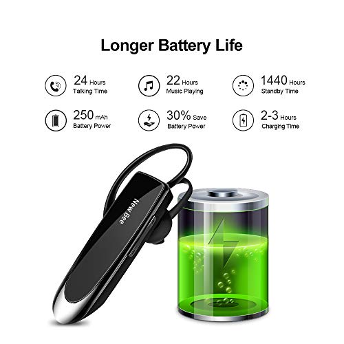 New bee Main Libre Bluetooth Oreillette, Casque sans Fil Bluetooth avec Microphone 60 Jours en Veille Casque Mains…