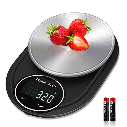 Zorara Balance Cuisine, Balance de Cuisine Precision 5kg/1g, Balance Cuisine Electronique en Acier Inoxydable, Écran LCD…