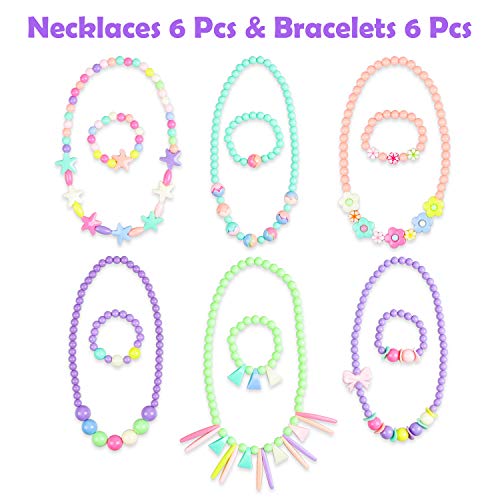 WATINC 62 Princesse De Bonbons Bébés Enfants Bijoux Ensemble Coloré Collier de Perles Bracelet Anneau Boucle D’oreilles…
