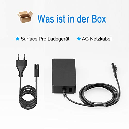 aifulo Chargeur 65 W Surface Pro 15 V 4 A compatible avec Surface Pro X Pro 7/6/5, Surface Laptop 3 2 1 Surface Go…