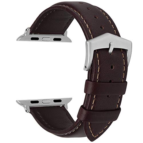 Fullmosa Compatible for Apple Watch Band 38mm 42mm 40mm 44mm, 3 Colors Labu Leather Apple Watch Band/Strap for iWatch…