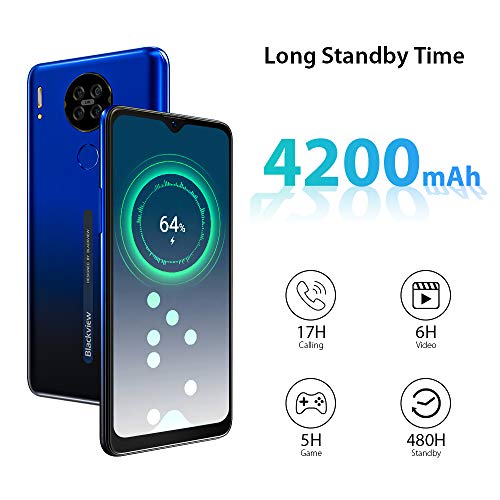 Téléphone Portable 4G, Blackview® A80 Smartphone Débloqué (Android 10 GO, Quad Caméra Arrière 13MP, Écran Waterdrop 6.21…