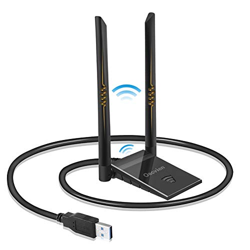 Clé WiFi Dongle Antenne USB Adaptateur pour PC sans Fil AC 1200Mbps 5GHz/867Mbps 2.4GHz/300Mbps Double Bande 6dBi Réseau…