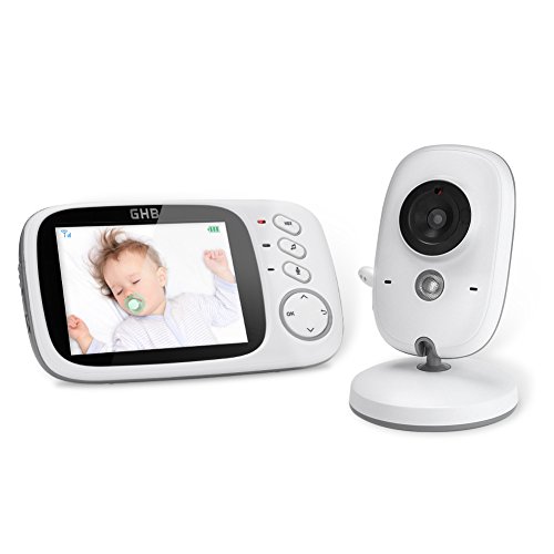 GHB Babyphone Caméra 3.2 Inches Bébé Moniteur Babyphone Vidéo LCD Couleur Bébé Surveillance 2.4 GHz Communication…