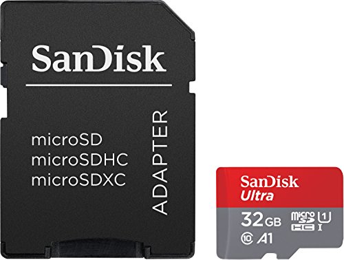 SanDisk Ultra 32 GB microSDHC Memory Card + SD Adapter with A1 App Performance Up to 98 MB/s, Class 10, U1