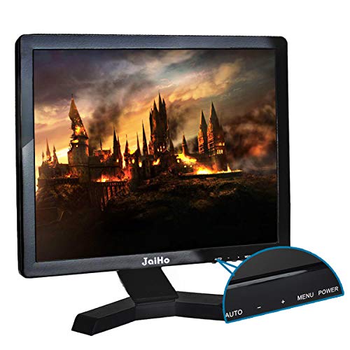 JaiHo 19 Pouces Moniteur 4:3 Moniteur LCD TFT Couleur 1024 x 768 1080P CCTV HDMI HD avec Sortie écouteur BNC VGA AV HDMI…