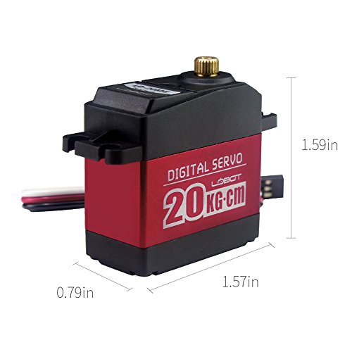 LewanSoul LD-20MG Full Metal Gear Standard Digital Servo Moteur with 20kg High Torque, Aluminium Case for Robot RC Car…