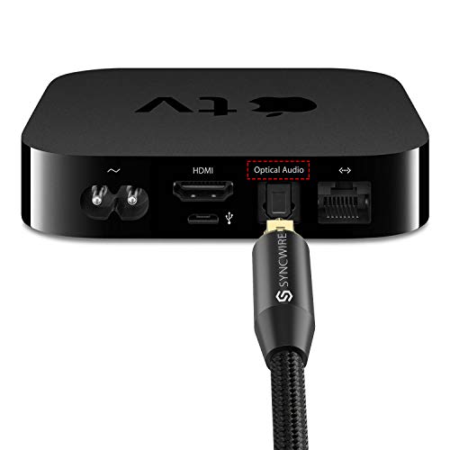 Câble Optique Audio Numérique Toslink – Syncwire Câble Fibre Optique en Nylon Tressé [Plaqué Or] pour HiFi Home Cinéma…