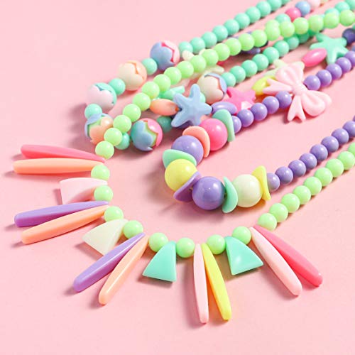 WATINC 62 Princesse De Bonbons Bébés Enfants Bijoux Ensemble Coloré Collier de Perles Bracelet Anneau Boucle D’oreilles…
