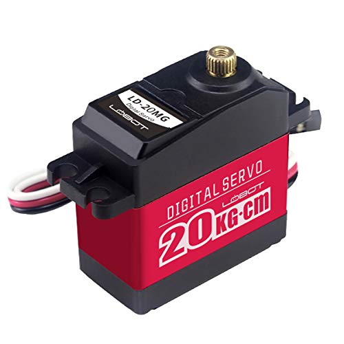 LewanSoul LD-20MG Full Metal Gear Standard Digital Servo Moteur with 20kg High Torque, Aluminium Case for Robot RC Car…