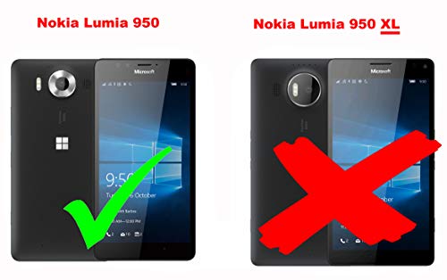 cadorabo Coque pour Nokia Lumia 950 en Noir Nuit – Housse Protection en Style Flip avec Fermoire Magnétique – Etui Poche…