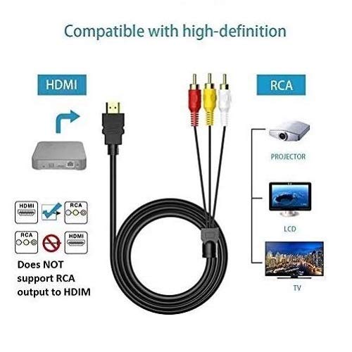 HDMI vers RCA / 1080P HDMI vers AV / 3RCA Convertisseur Vidéo Audio Composite pour PC DVD STB PS3 PS4 vers TV / Auto…