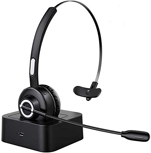 Esolom Casque Bluetooth avec Micro sans Fil,Casque avec Base de Charge,Casque Téléphonique,Casque PC Professionnel pour…
