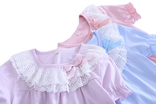 ABClothing Mommy & Girls 100% Coton Vêtements de Nuit en Dentelle Assortis et Robes de Nuit Bowknot pour Tout-Petits 5…