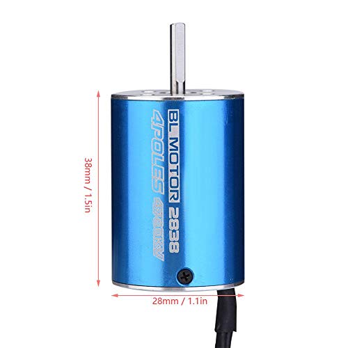Moteur sans Brosse de Voiture RC, 4 Polonais Moteur Brushless 2838 4700KV / 6200KV Accessoire pour 1/12 1/14 Voiture RC…