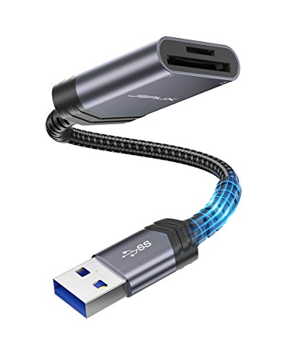 JSAUX Lecteur de Carte SD Adaptateur de Lecteur de Carte mémoire SD/TF à Double Fente Haute Vitesse Card Reader USB 3.0…