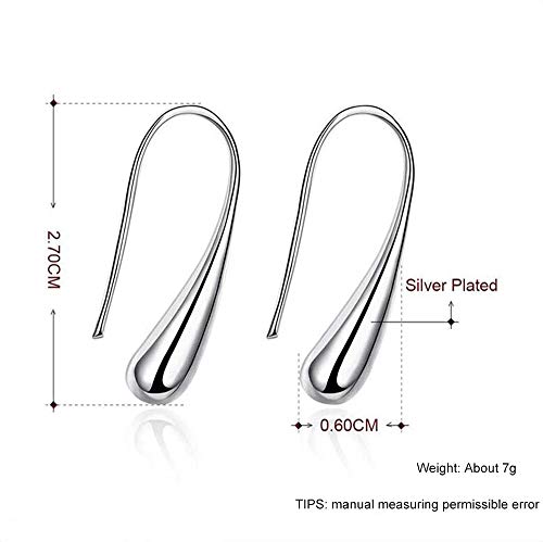 Bijoux Boucles d’oreilles pendantes en forme de larme Dos boucle d’oreille Plaqué argent un boîte-cadeau Femme Fille