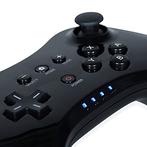 QUMOX Manette Contrôleur Joystick de Jeux Double Analogique sans Fil Game Controleur Gamepad pour Wii U Noir