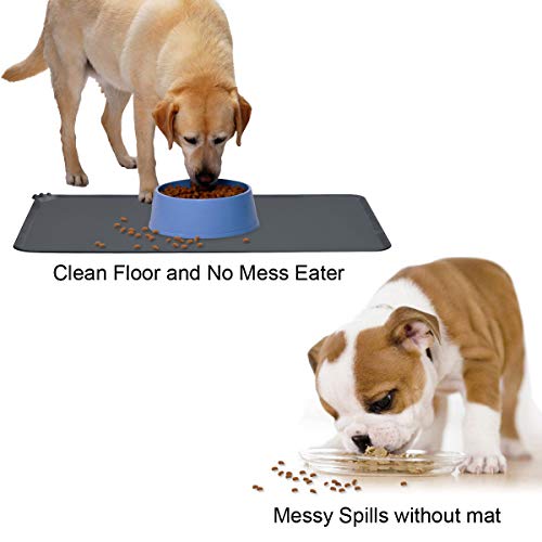 Aogbithy Dog Cat Food Feed Mat, Tapis antidérapant étanche pour Animaux de Compagnie en Silicone de qualité Alimentaire…