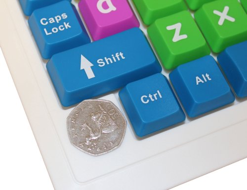 DURAGADGET Grand clavier coloré PS2/USB pour enfant avec souris en forme de tortue 470 x 180 x 15 mm