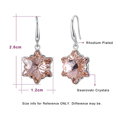 Sue’s Secret Boucles d’oreilles élégantes en forme de flocon de neige avec cristaux Swarovski