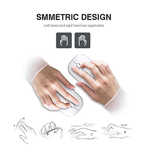 inphic Souris sans Fil Rechargeable, Mini Souris Optique sans Silence Click, Ultra Mince 1600 DPI pour Ordinateur…