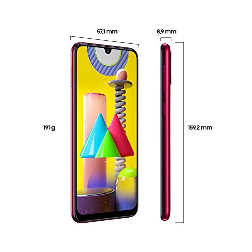 Samsung Galaxy M31 – Smartphone Portable débloqué 4G (Ecran 6,4 pouces – 64 Go – Double Nano-SIM – Android) – Rouge…