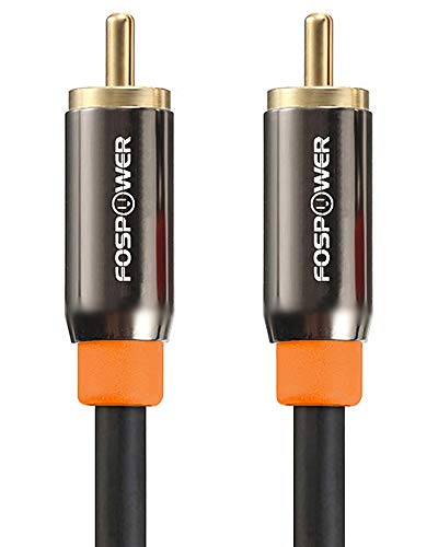 FosPower Câble Coaxial RCA Audio Numérique avec Fiche Jack Plaqué Or 24K RCA mâle vers RCA mâle – Ligne Coaxiale pour…