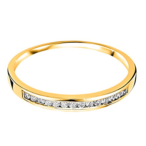 Orovi Bague pour femme en or jaune 18 carats (750) brillant 0,10 carats