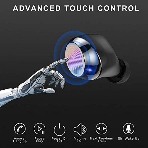 Motast Ecouteur Bluetooth 5.0, Oreillette Bluetooth IPX8 Etanche 3D Hi-FI Son Stéréo, Anti-Bruit CVC 8.0, Ecouteur sans…