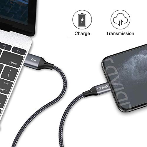 RAVIAD Câble iPhone Chargeur iPhone, [1.8M/Lot de 3] Certifié MFi Câble Lightning Nylon Câble Chargeur iPhone Charge…
