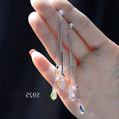 HOMEYU® Boucles d’oreilles Pendantes en Argent 925, Boucles d’oreilles Pendantes avec Cristaux Swarovski Elements…