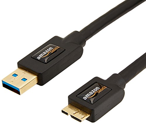 Amazon Basics Câble USB 3.0 A-mâle vers Micro B USB avec connecteurs plaqué or (0.9 m)