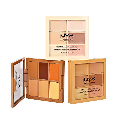 NYX Professional Makeup Palette 3C Correctrice, Anti-cernes et Contour, Texture Crémeuse, Teinte : Deep