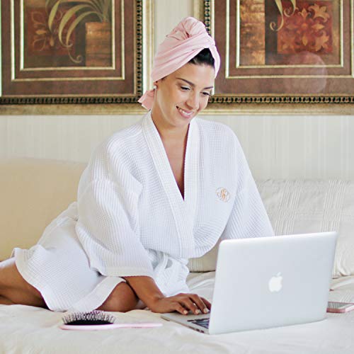 THE PERFECT HAIRCARE Ultra-Fine Microfiber Hair Towel Wrap – Anti-frizz Fast Drying Turban with Wet/Dry Brush by