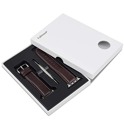 Fullmosa Compatible for Apple Watch Band 38mm 42mm 40mm 44mm, 3 Colors Labu Leather Apple Watch Band/Strap for iWatch…