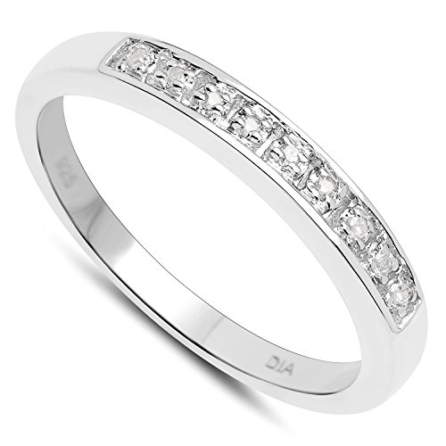 The Diamond Ring Collection: 3mm wide Sterling Silver Channel set Diamond Eternity Ring , Size H,I,J,K,L,M,N,O,P,Q,R,S,T…