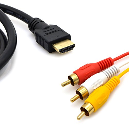 Chenduomi Convertisseur HDMI vers AV 1080p HDMI vers 3RCA /AV/CVBS Adaptateur audio vidéo composite (noir)