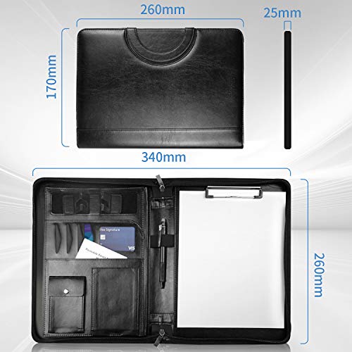 NEWYES Porte Document A4, Multifonctionnel Dossier de Conférence, avec Poignées Magnétiques Pliables, à Fermeture…