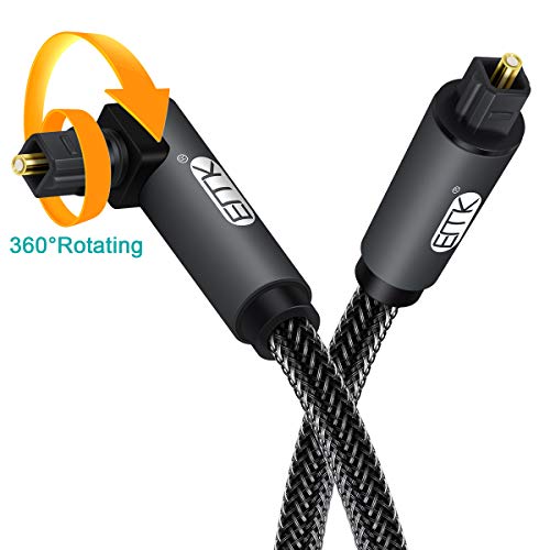 EMK Cable Optique Câble Optique Audio Numérique Toslink Câble Fibre Optique Spdif pour Home Cinéma, Barre de Son, TV…