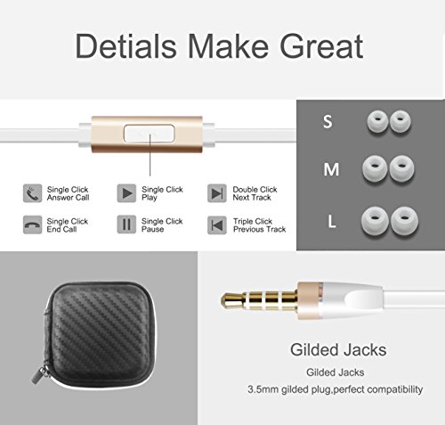 Quntis Antibruit Ecouteur Intra-Auriculaires avec Blanc Diamant Brillant Kit Piéton Stéréo Filaire pour Téléphone…