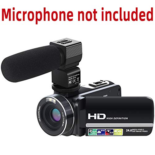 Caméscope Vidéo Youtube 24MP 2,7 Pouces Caméscope Numérique, Vision Nocturne Infrarouge Écran IPS de 3,0 Pouces LCD la…