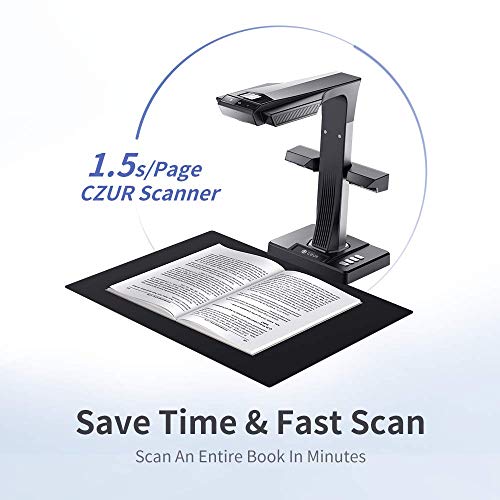 CZUR ET18 Pro Scanner de Livres avec Fonction OCR Multilingue, Scanner de Documents aux Formats A3, Scanner de Bureau A4…