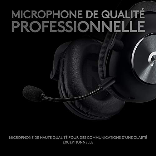 Logitech G PRO Casque Gamer Over-Ear, Transducteurs PRO-G 50mm, Aluminium, Acier et mousse à mémoire de fome…