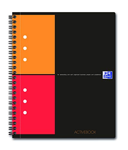 Oxford Office 100102880 Active Book Lot de 5 Cahier bureau reliure intégrale 160 pages Orange
