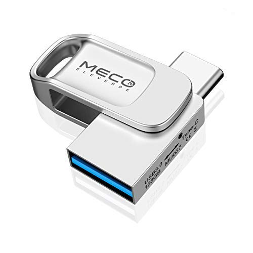 MECO ELEVERDE Cle USB 128 Go USB C USB 3.0 2 en 1 OTG Type C Memory Stick Grande Capacité Disque U avec Couvercle de…