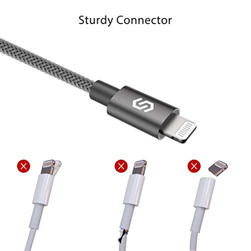 Syncwire Chargeur iPhone Câble 2M -[Ultra Résistante Fibre |C89 Certifié Apple Mfi |Charge Rapide 2.4A] Cordon d…