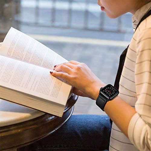 Qeei Compatible pour Bracelet Apple Watch Cuir 45mm 44mm 42mm,Innovative Boucle Caché Minimaliste Cuir Véritable Bande…